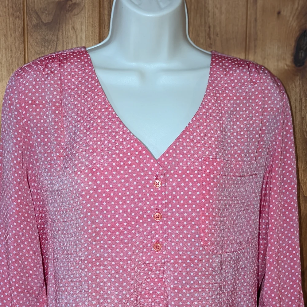 Fred David‎ Muted Red Polka Dot Blouse